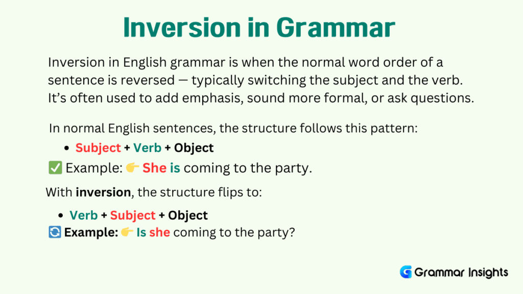 Inversion in English Grammar