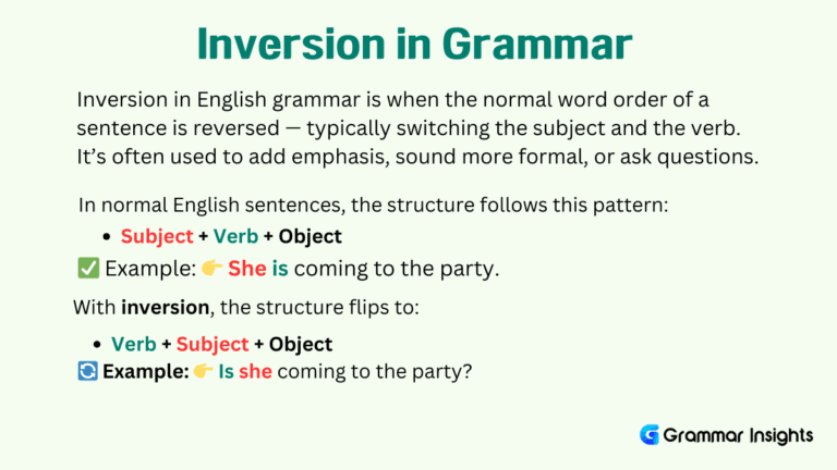 Inversion in English Grammar