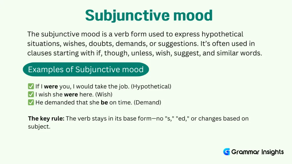 What is Subjunctive mood in English