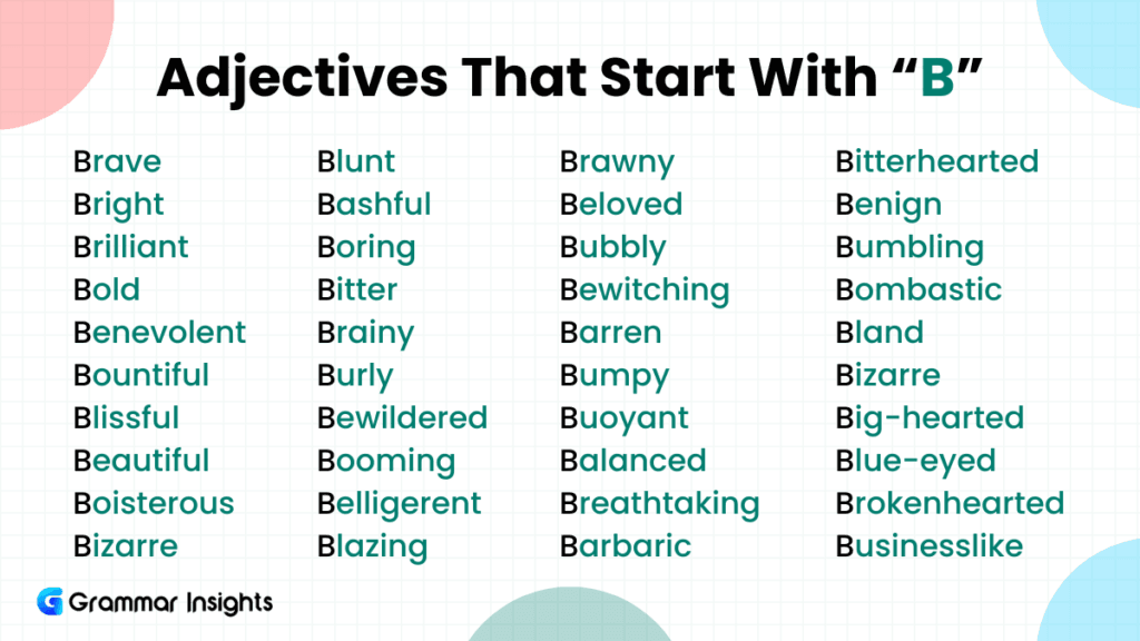 270 Adjectives That Start With “B”
