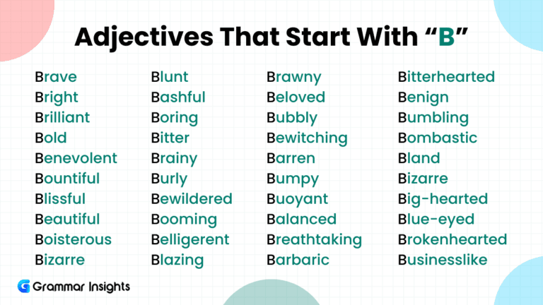 270 Adjectives That Start With “B”