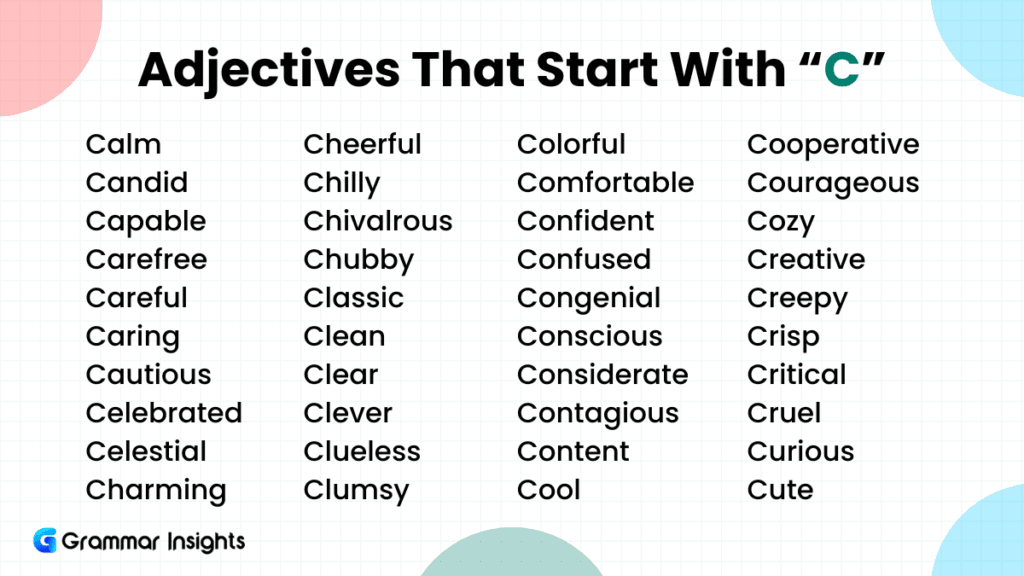 270 Adjectives That Start With C