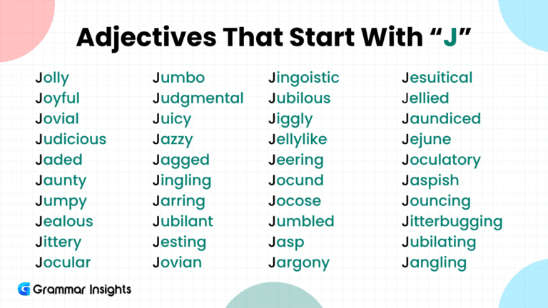 Adjectives That Start With “J”