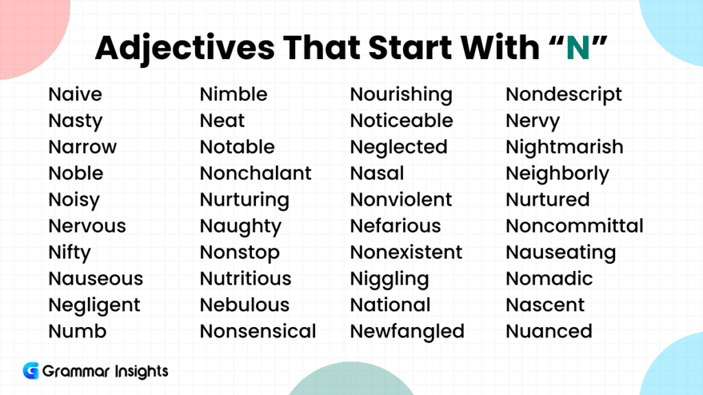 270 Adjectives That Start With N