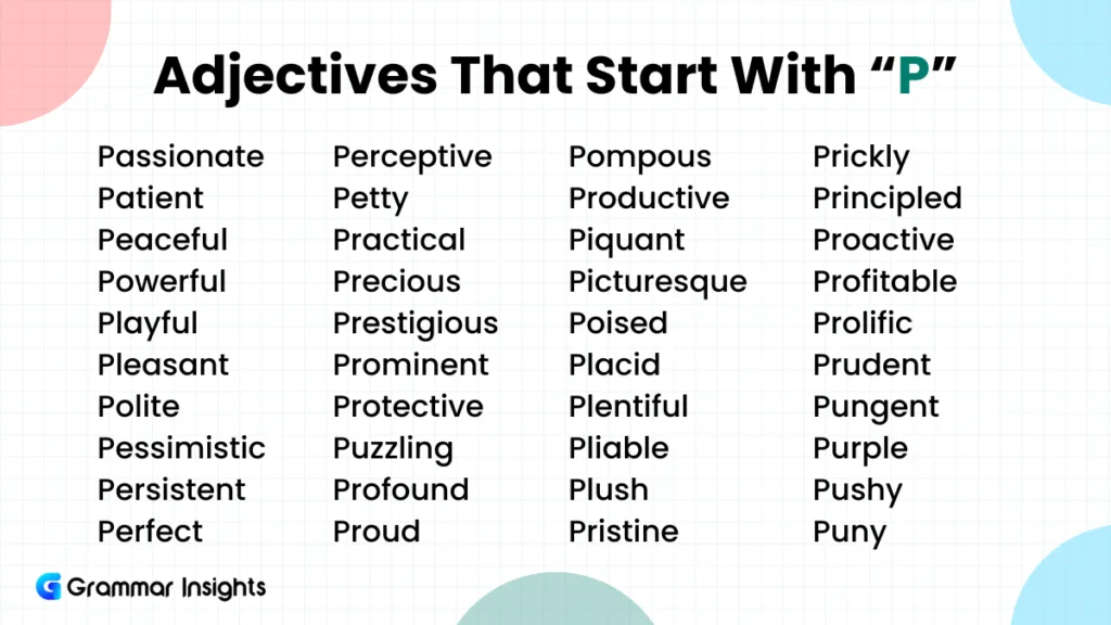 280 Adjectives That Start With P 280 Adjectives That Start With P