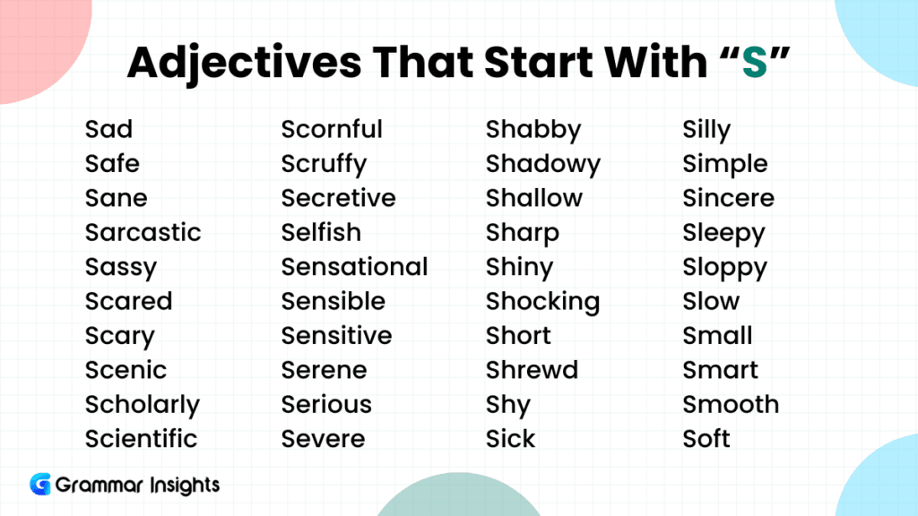 280 Adjectives That Start With S