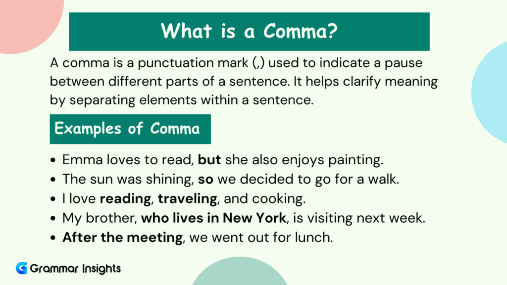 What Is a Comma? Examples