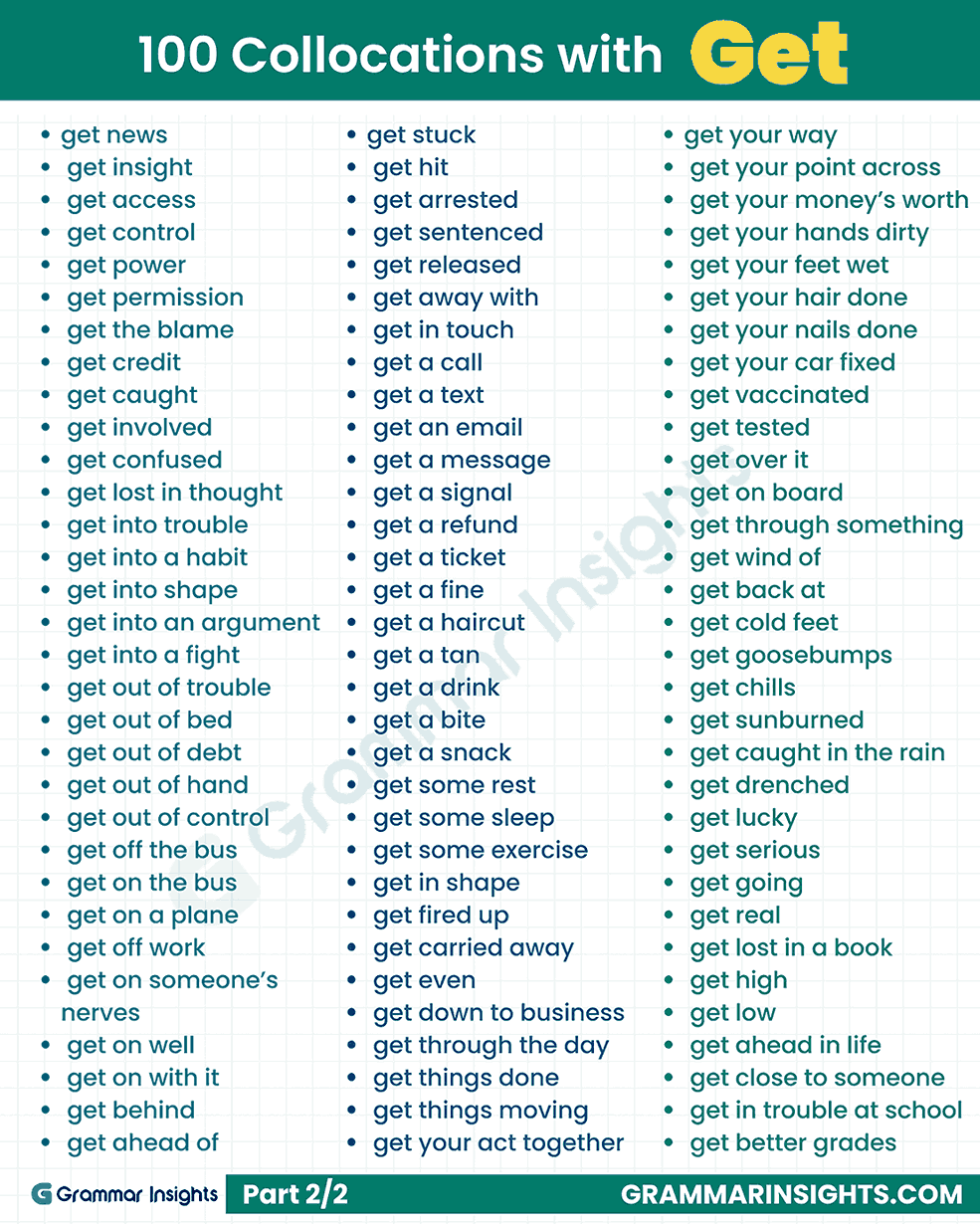 200+ Collocations with Get (part 2)