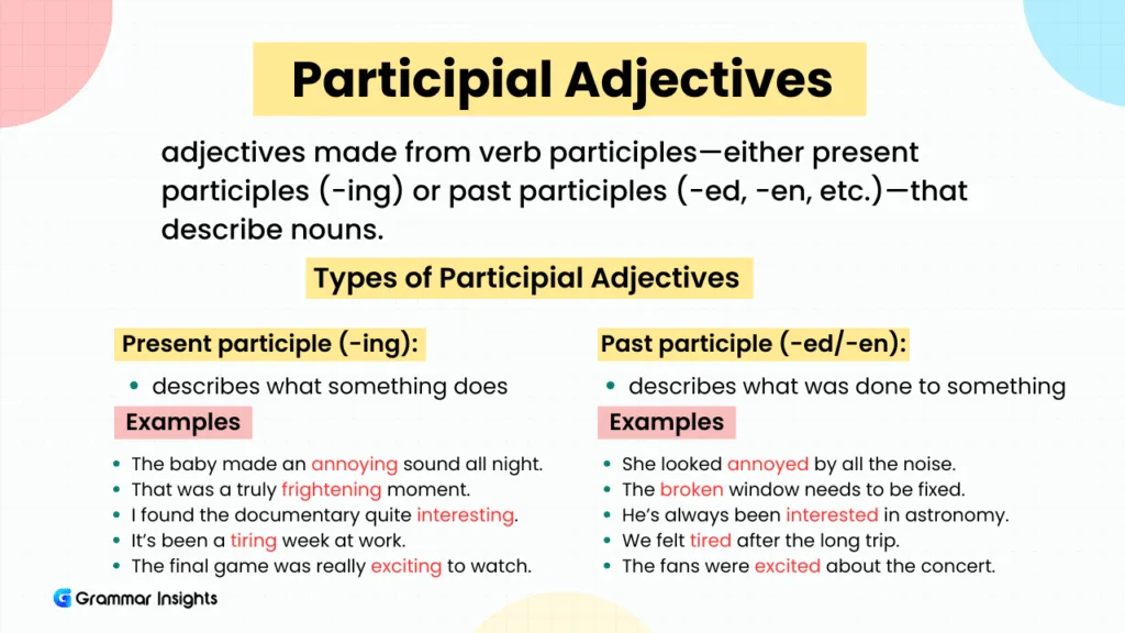 What Are Participial Adjectives? Types, Usage & Examples What Are Participial Adjectives and How Do You Use Them?