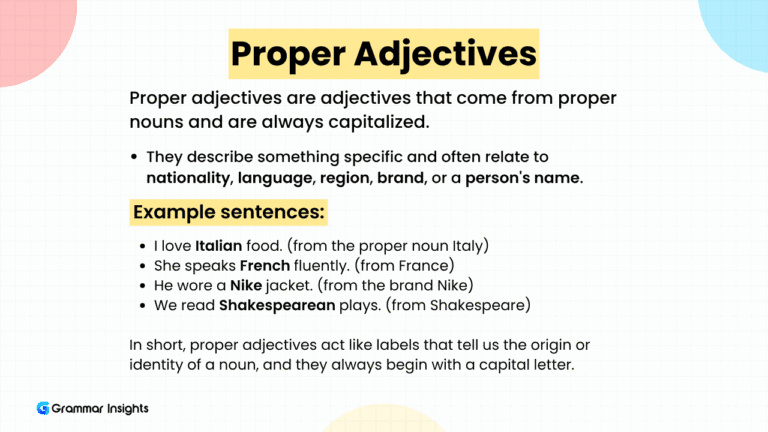 What are Proper Adjectives?